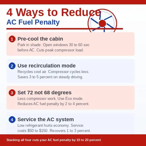 Four tips to reduce AC fuel penalty with savings for each