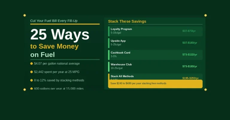 25 proven ways to save money on fuel with savings checklist