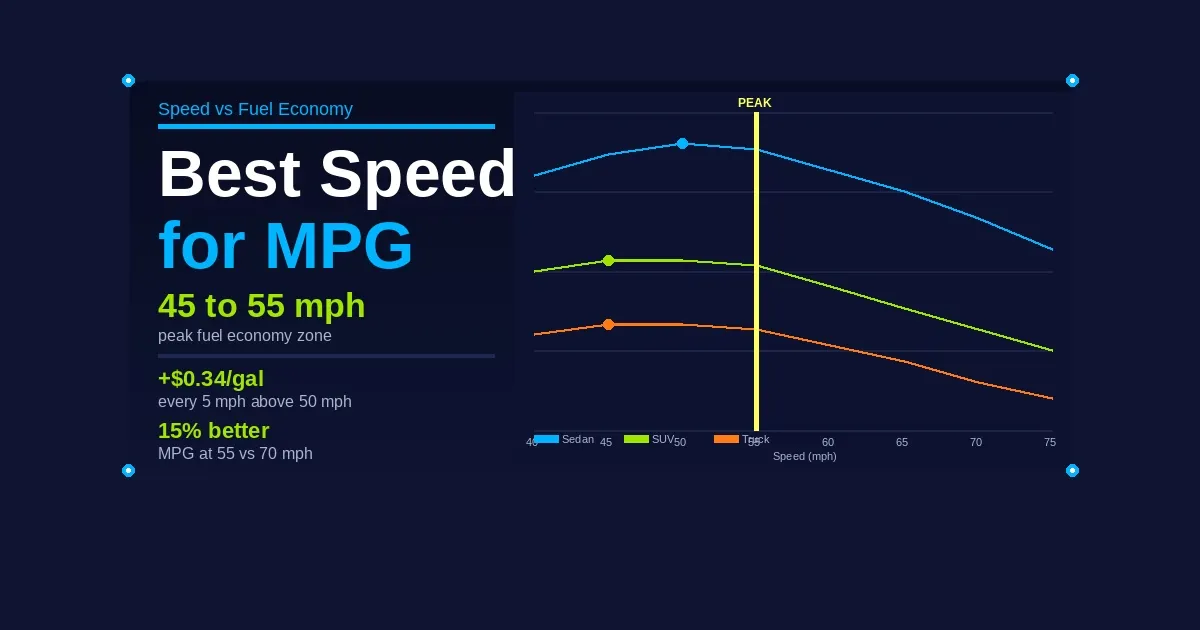 Speed vs MPG curve chart for sedan SUV and truck