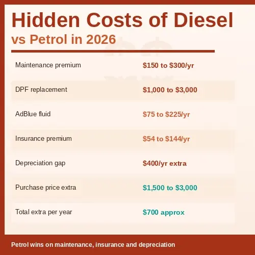 Hidden diesel ownership costs including DPF AdBlue and insurance